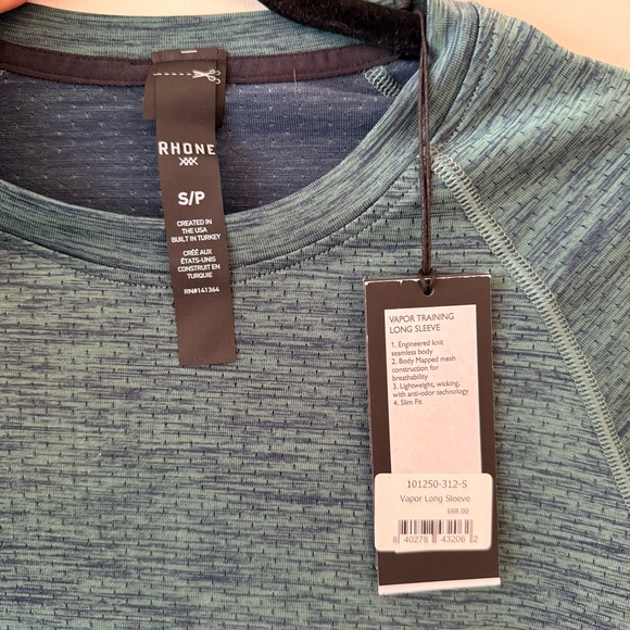 NWT Rhone Vapor Long Sleeve - Picture 3 of 4